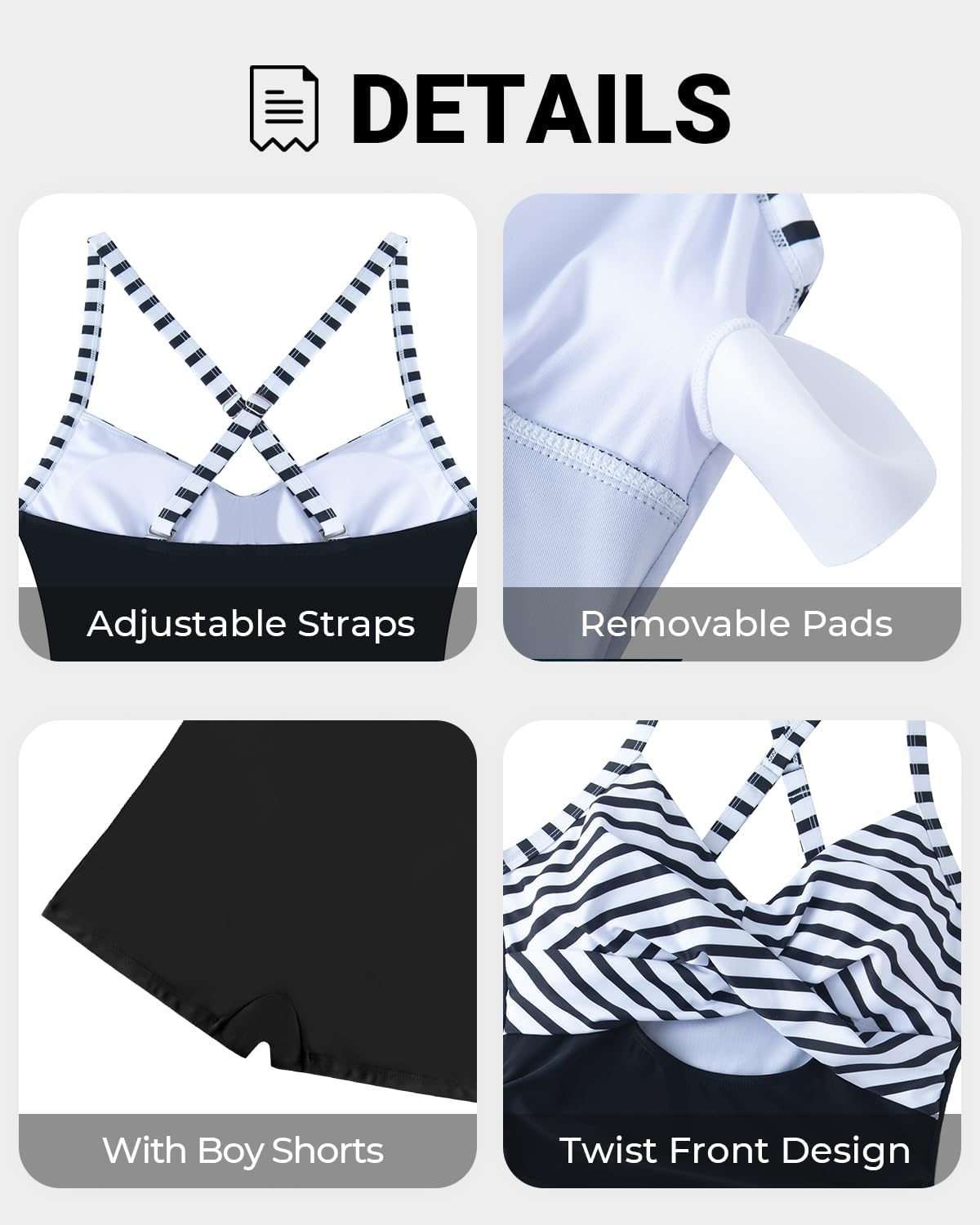 Talisea Women’s One Piece Swimsuit with Shorts Boyshorts Boyleg 2025 Cutout Bathing Suit Criss Cross Swimwear(Stripe and Black)