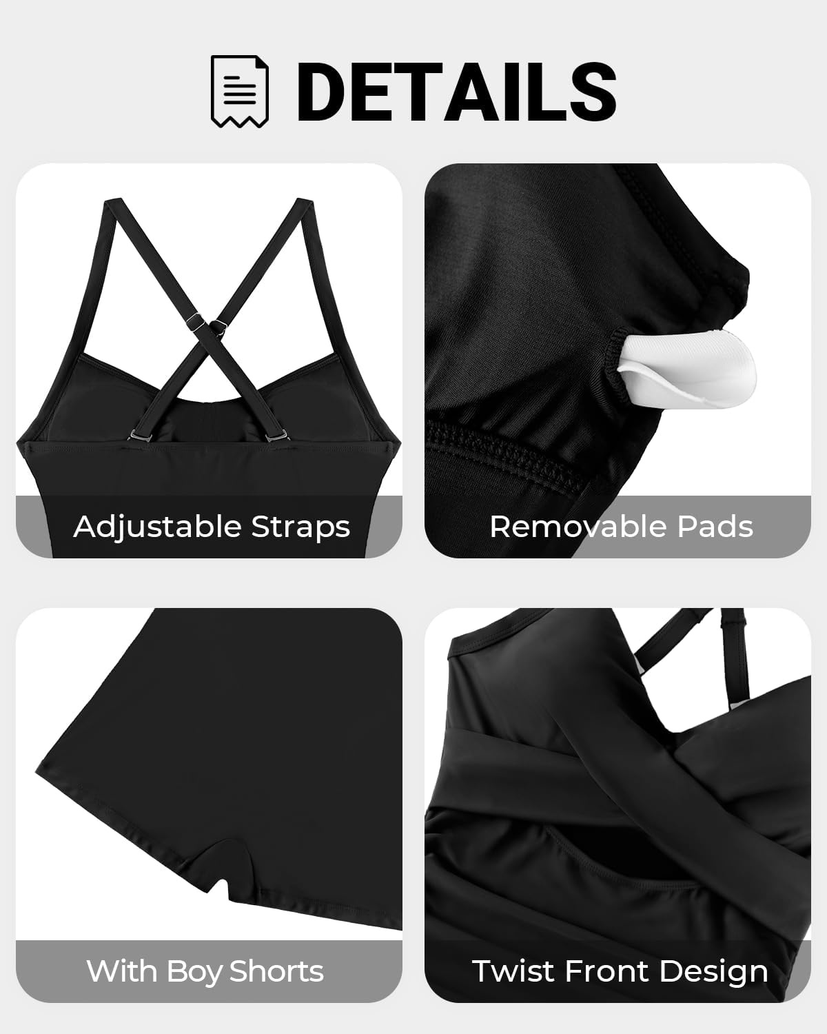 Talisea Women’s One Piece Swimsuit with Shorts Boyshorts Boyleg 2025 Cutout Bathing Suit Criss Cross Swimwear(Black)