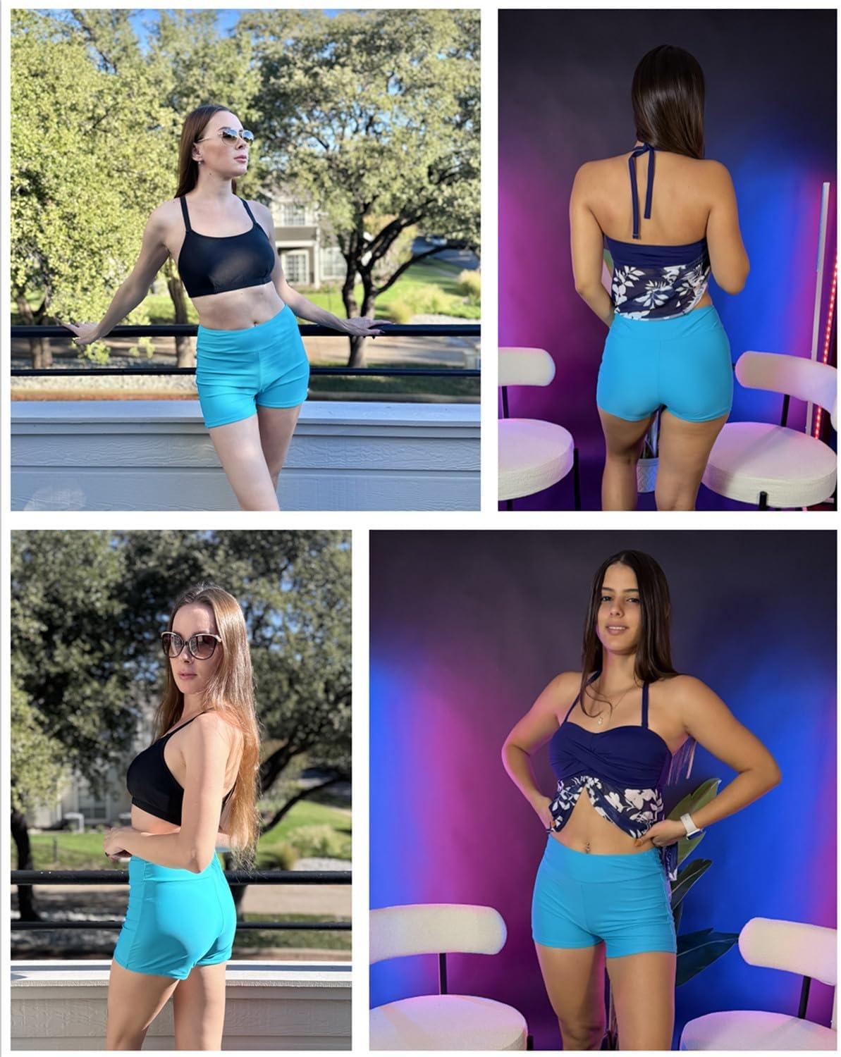 Talisea Womens High Waisted Swim Shorts – 3″ Bathing Suit Bottoms Boyshorts Swimsuits Board Shorts with Liner 2025(Turquoise)