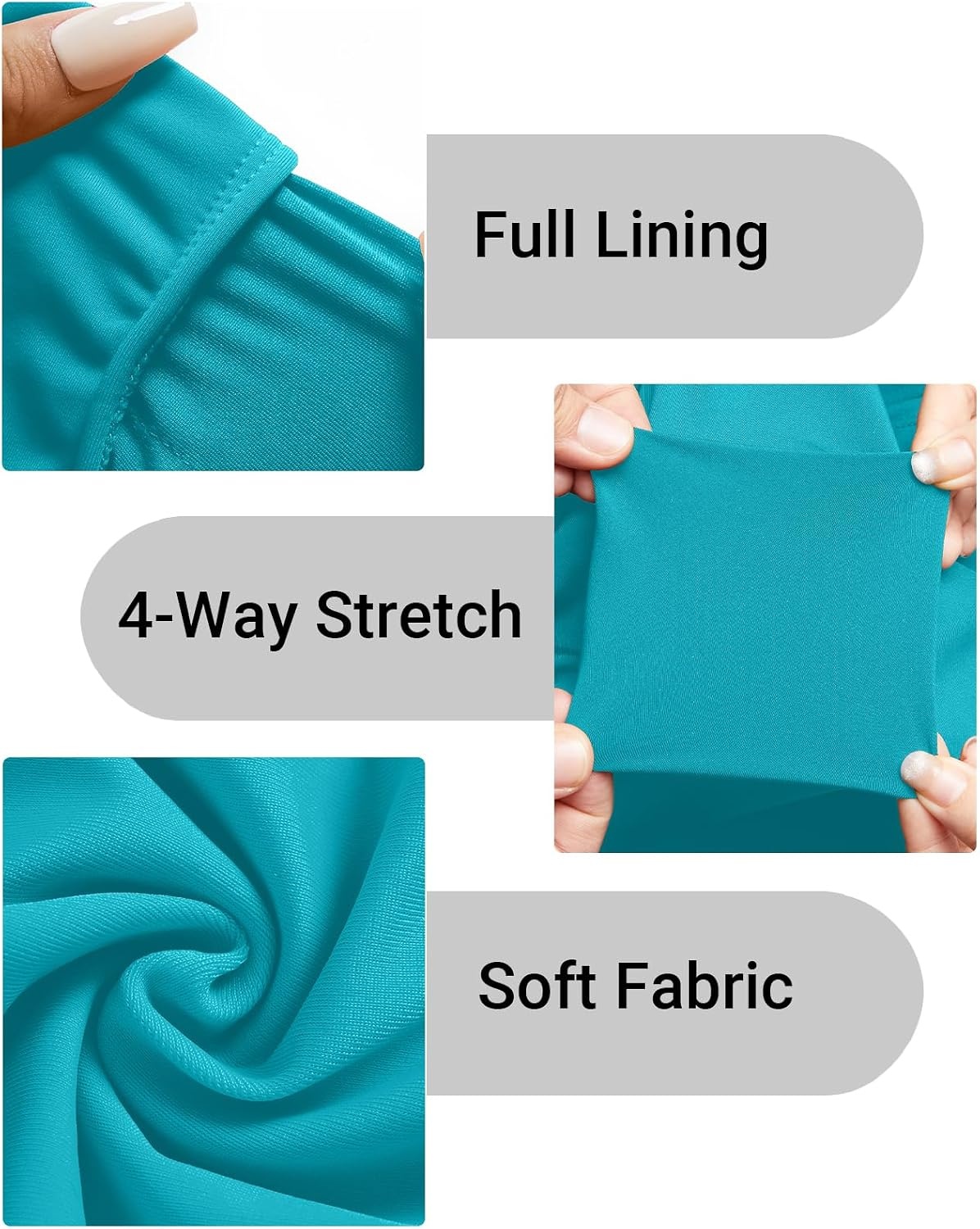 Talisea Womens High Waisted Swim Shorts – 3″ Bathing Suit Bottoms Boyshorts Swimsuits Board Shorts with Liner 2025(Turquoise)