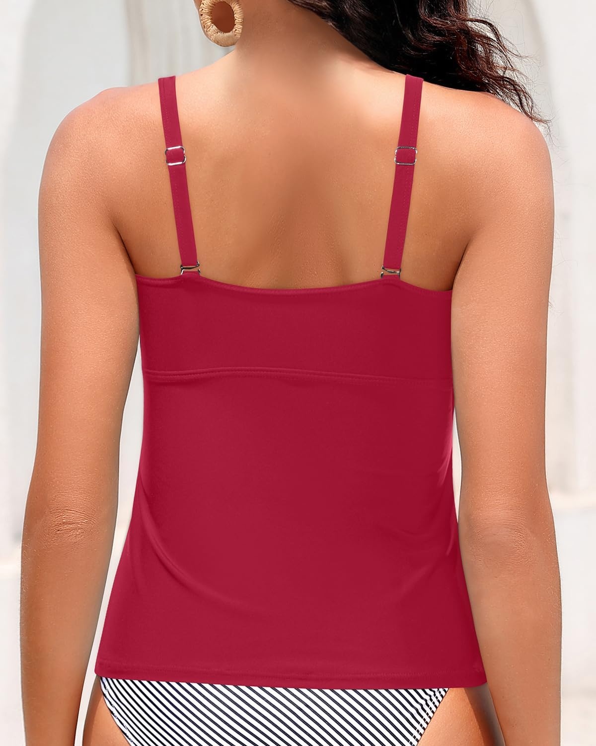 Talisea Women’s Underwire Tummy Control Swimsuit Top with Push Up – No Bottom Included(Red)