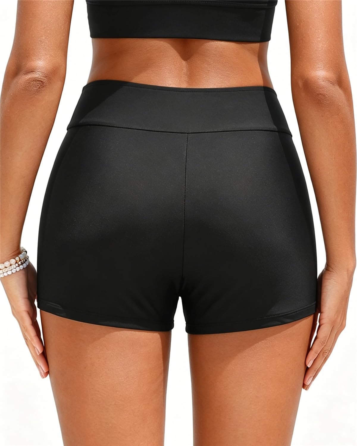 Talisea Womens High Waisted Swim Shorts – 3″ Bathing Suit Bottoms Boyshorts Swimsuits Board Shorts with Liner 2025(Black)