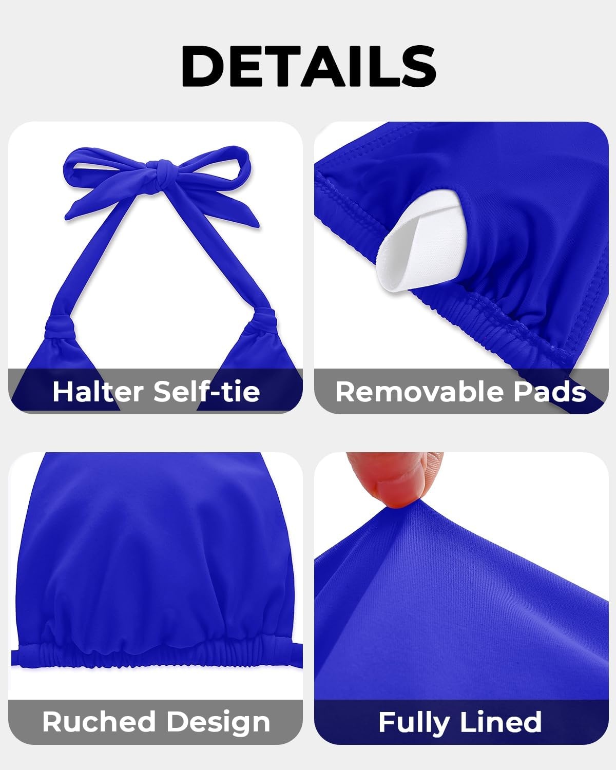 Women Triangle Bikini Top Only 2025 String Halter Sexy Swimsuit Bathing Suit Top(Royal Blue)