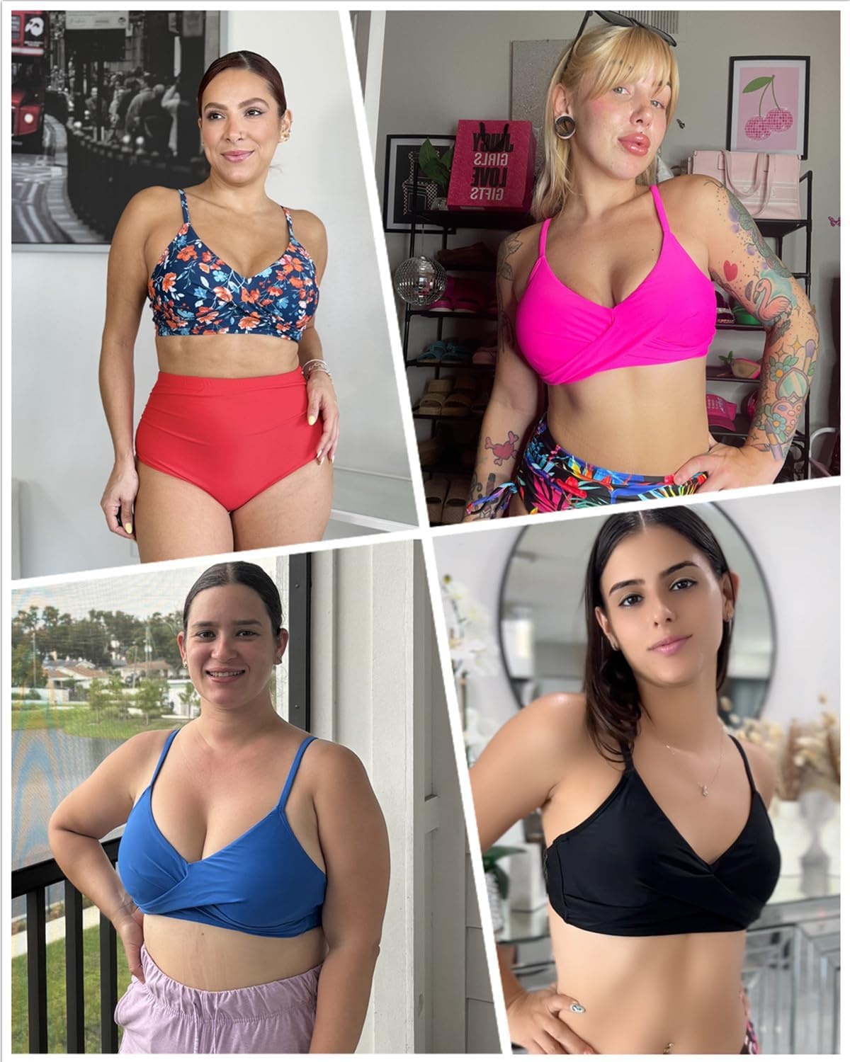 Women Underwire Bikini Top – Push Up Twist Front Swimsuit Top Only 2025 Padded Bra Bathing Suit(Blue)