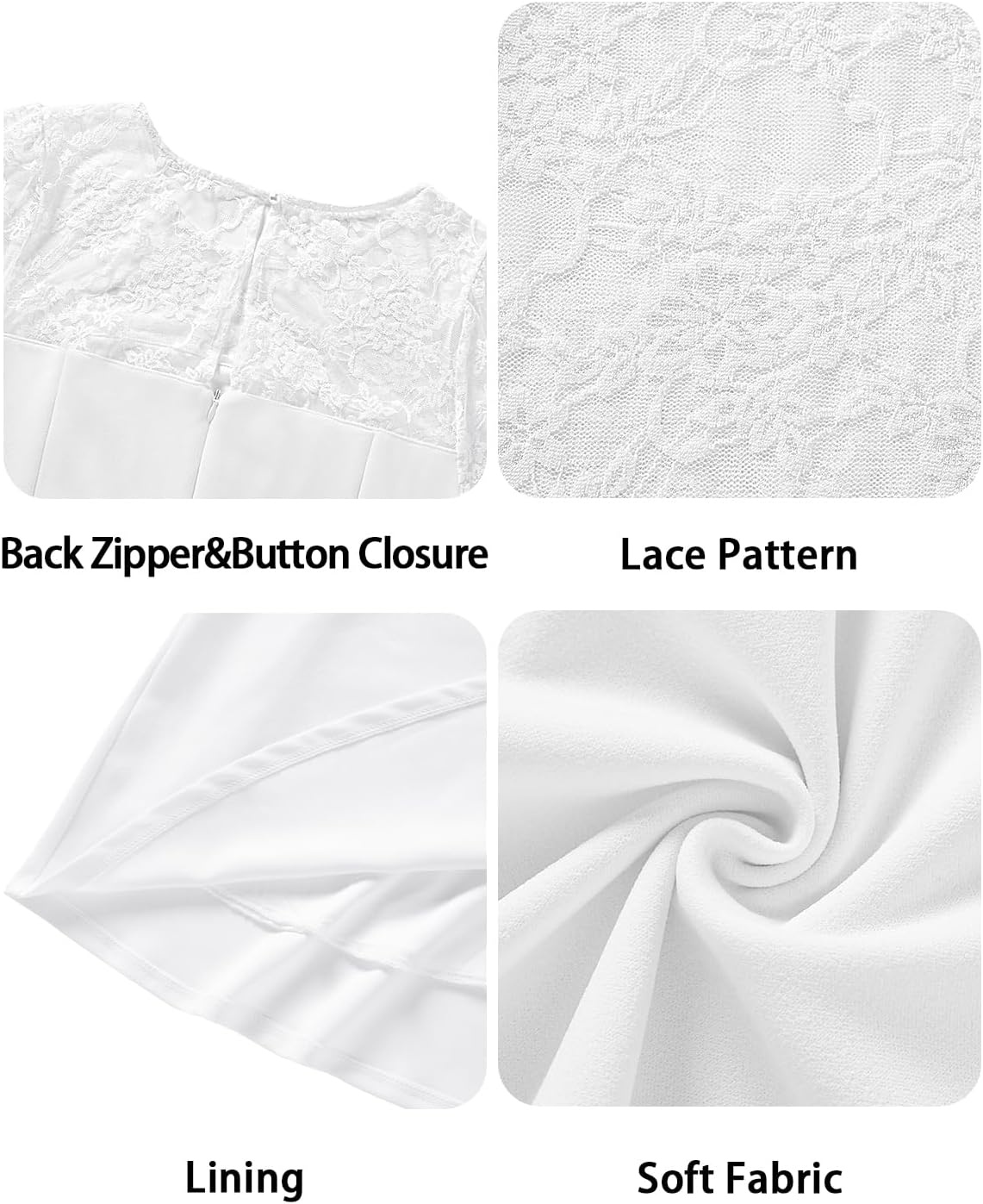 Plus Size Cocktail Dress Black Lace Long Sleeve Short A Line Dresses Women(White Long Sleeve)