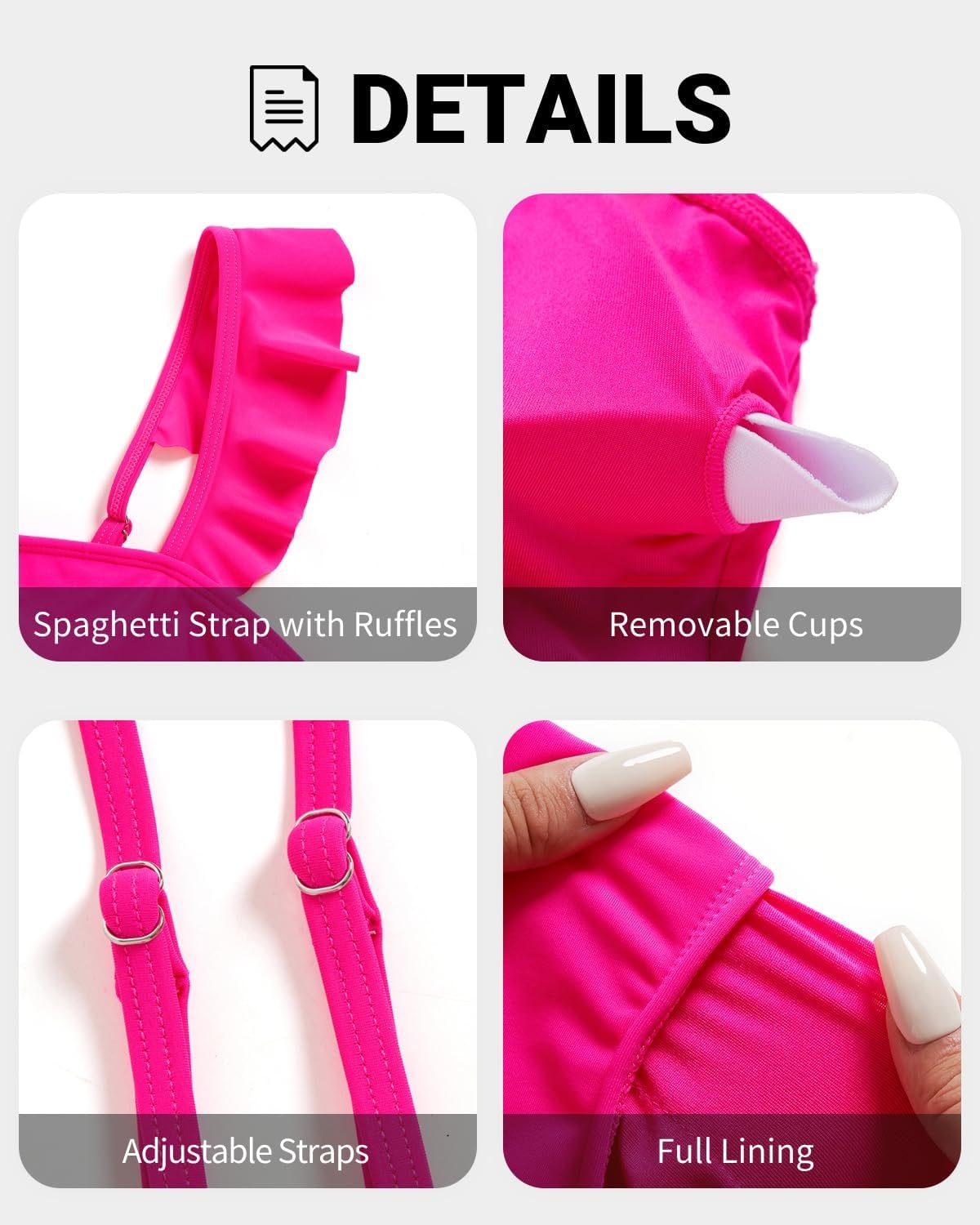 Tankini Tops for Women Swimwear – Tummy Control Bathing Suit Swim Ruffle Swimsuits Top No Bottom 2025 Hot Pink
