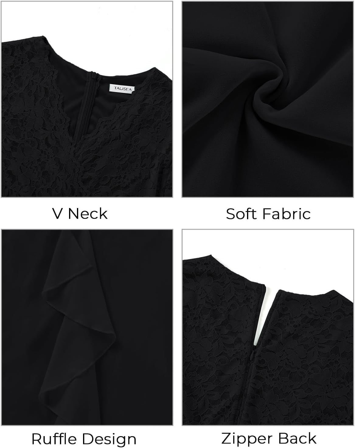 Plus Size Wedding Guest Midi Dresses Semi Formal Black Funeral Cocktail Party Summer Elegant Lace Graduation Mother