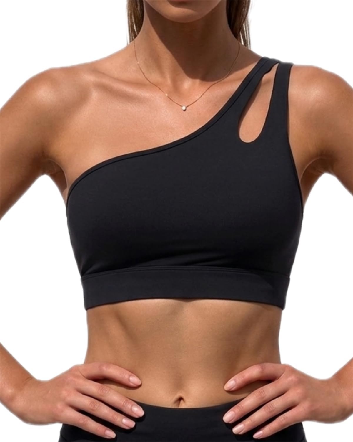 Talisea Women One Shoulder Bikini Top – Keyhole Swim Tops Only Padded Swimsuit Bra 2025 Bathing Suit(Black)