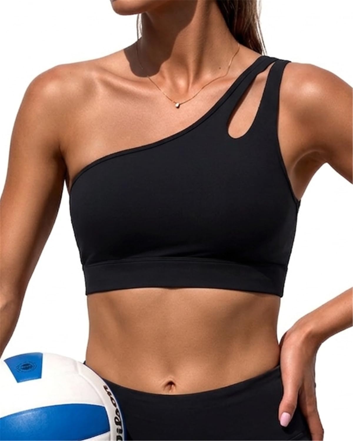 Talisea Women One Shoulder Bikini Top – Keyhole Swim Tops Only Padded Swimsuit Bra 2025 Bathing Suit(Black)