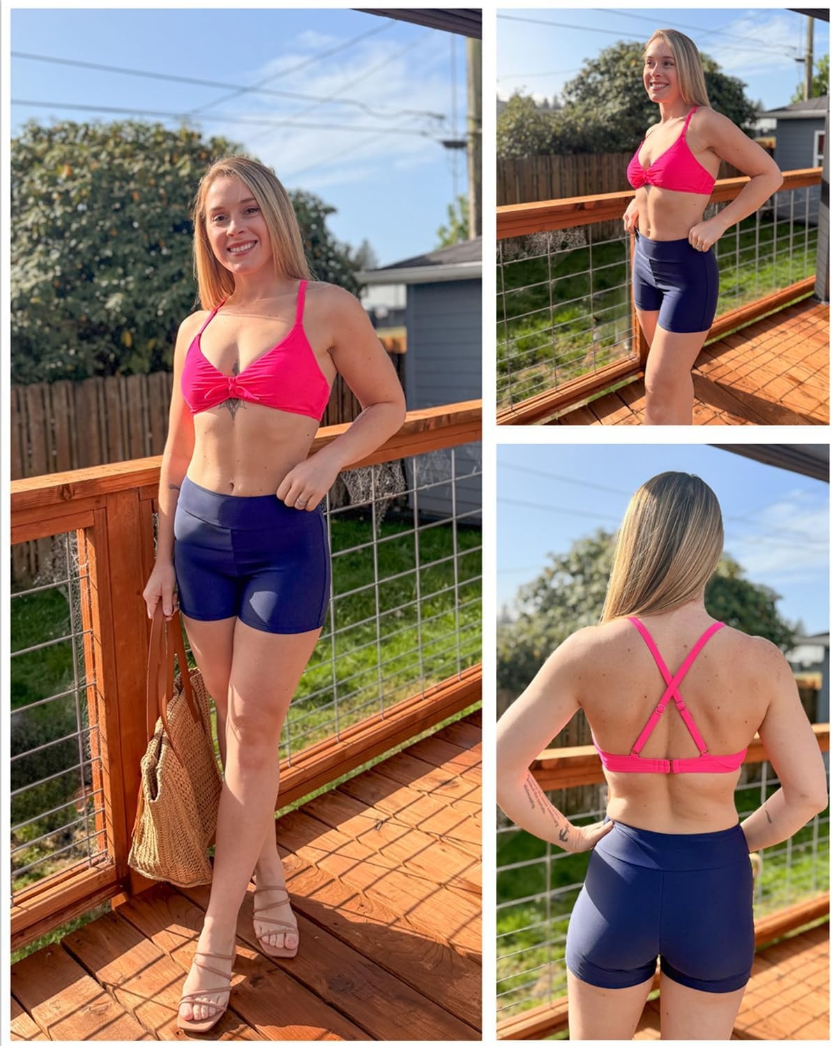 Talisea Womens High Waisted Swim Shorts – 3″ Bathing Suit Bottoms Boyshorts Swimsuits Board Shorts with Liner 2025(Navy Blue)
